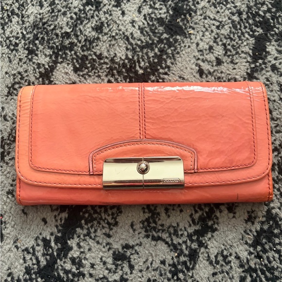 Coach Handbags - Coach Coral Patent Leather Wallet